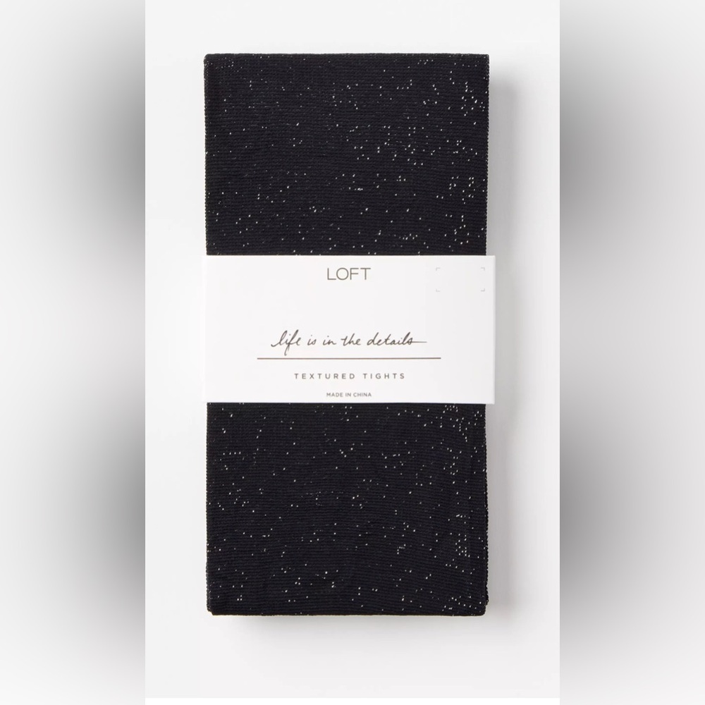 Ann Taylor Loft Opaque lurex tights size XS black with sparkles